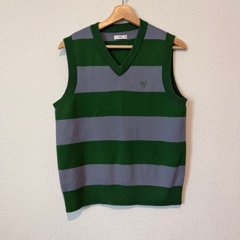Aritzia TNA Granite Blue Green Moore Sleeveless Sweater Vest Women's Size XS - Picture 2 of 7